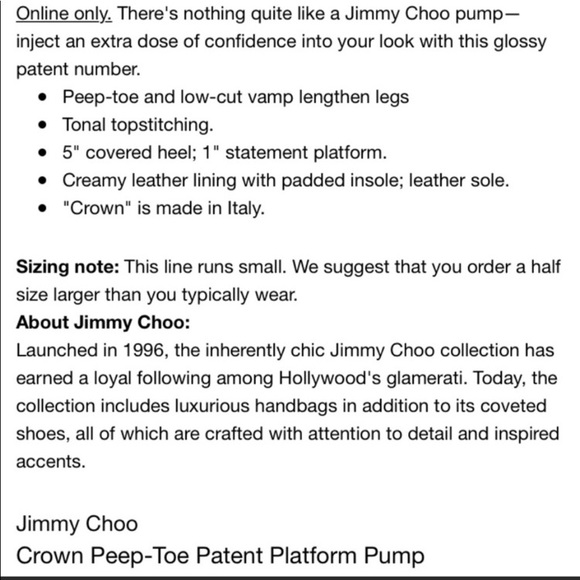 SOLD Jimmy Choo | Crown Peep Toe Platform Patent - Picture 12 of 16